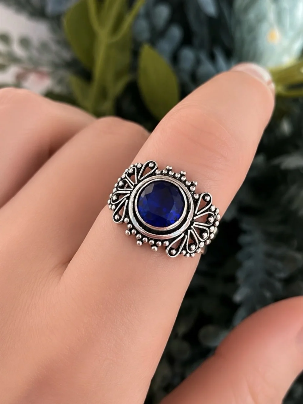 Handcrafted Faceted Tanzanite Sterling Silver Ring